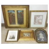 5 framed prints, etc.