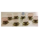 8 etched glass place card holders