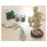 3 carved hardstone etc. items (some as seen)