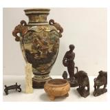 18" antique oriental vase (as seen), oriental