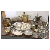 Group including sterling overlay trivet,