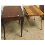 Mahogany drop leaf table & a child