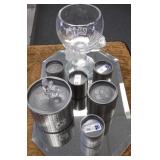 Group including 6 Swarovski figures, a mirror & a