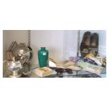 Group including cloisonne vase, tea cozy,