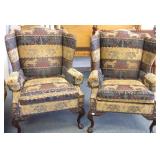 2 Hickory Chair Co. wingbacks with elephant