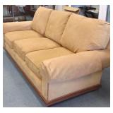 Custom Sayrestrand suede upholstered sofa