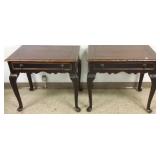 2 Milling Road Baker tall lamp tables with drawers