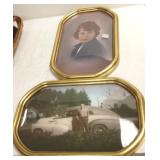 2 convex glass frame photos