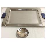 Large signed France Deco style tray & a Christofle