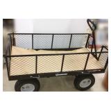 Pneumatic wheeled garden wagon