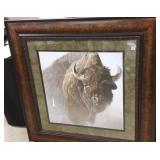 Large custom framed Bateman buffalo print