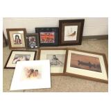 7 framed & 1 unframed Native American artworks-