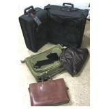 Group of assorted luggage including Tumi, etc.