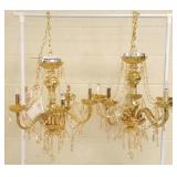 2 LED chandeliers with remote