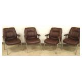 4 Lane upholstered mod armchairs