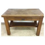 Antique mission oak library table with drawer