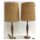 2 mid century lamps with shades