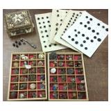 Group of antique sewing buttons including metal
