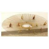 38" vintage mod brass wall sculpture with ducks