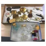 Group vintage etc hatpins & compacts