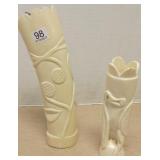2 African ivory carvings 7" & 10" *MN Resident