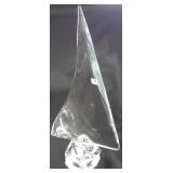 23" signed Daum France crystal sailboat