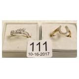 2- 10K rings set with diamonds approx. 3.6 grams