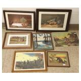 7 framed cabin motif prints