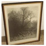 Framed heliogravure by Jul. Marak - Wild Boars-