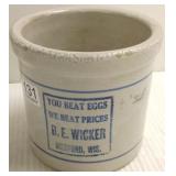 Red Wing advertising beater jar - D.E. Wicker-