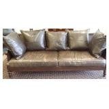 Bernhardt leather & wood sofa (as seen)