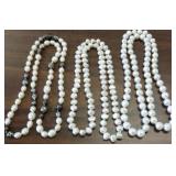 3 strands approx 8mm to 11mm pearl necklaces