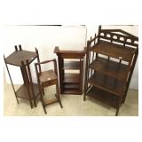 4 mission oak etc. stands/ shelves
