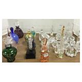 25 assorted cut etc. perfume bottles with stoppers