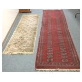 2 oriental runners 95" x 26" & 135" x 32" (some