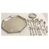 Early hallmarked silver tray, a large tray &