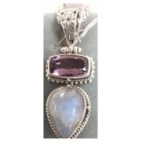 Sterling pendant on chain set with