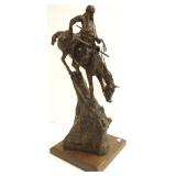 27" Remington recast bronze figural group