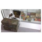Group of ammunition, military ammo cans, etc.