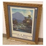 Framed Parrish advertising calendar top