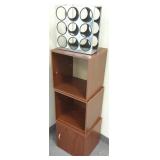 Chrome modern wine rack & 3 cubes