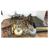 Group of assorted vintage tools including drills,