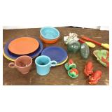 Group of Fiesta ware, lobster ware, 2 Japanese