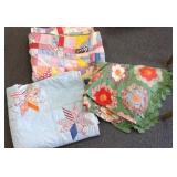 2 handmade quilts & 1 quilt top