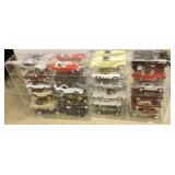 2 Lucite cases with 20 die cast cars