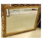 Large ornate framed beveled mirror 36" x 46"