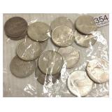 15 assorted U.S. silver dollars