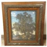 Framed Parrish print approx 16"x 20"