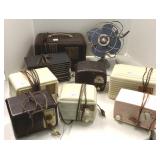 8 deco radios including Fada, Arvin & a deco fan