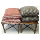 2 Bamboo motif tables & 4 down filled, etc